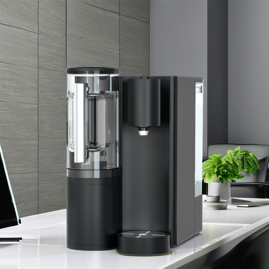 Countertop reverse osmosis system with heating elements